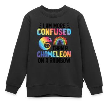 Ich Bin Verwirrter Als Ein Chamäleon - Kinder Premium Organic Sweatshirt - Schwarz - Vorne - AI Model Kid Female (0cm)