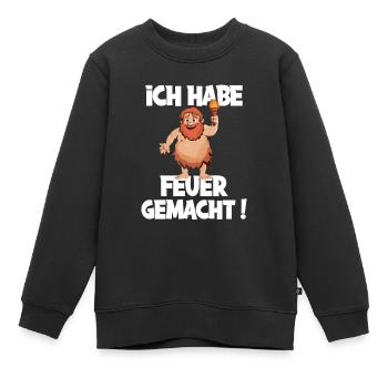 Ich hab Feuer gemacht für alle Männer - Kinder Premium Organic Sweatshirt - Schwarz - Vorne - AI Model Kid Female (0cm)