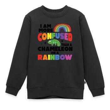 Ich Bin Verwirrter Als Ein Chamäleon - Kinder Premium Organic Sweatshirt - Schwarz - Vorne - AI Model Kid Female (0cm)