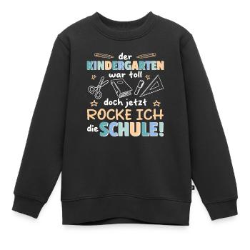 Kindergarten Abschied Hallo Schule ich bin soweit! - Kinder Premium Organic Sweatshirt - Schwarz - Vorne - AI Model Kid Female (0cm)