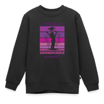 Elementary School Graduate Girl Elementary School Farewell - Kids Premium Organic Sweatshirt - black - Front - AI Model Kid Female (0cm)