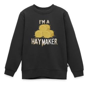 Lustiger Heumacher Bauernhof Lebensstil Heu - Kinder Premium Organic Sweatshirt - Schwarz - Vorne - AI Model Kid Female (0cm)