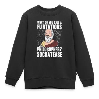 Flirtatious Philosopher Socratease - Kinder Premium Organic Sweatshirt - Schwarz - Vorne - AI Model Kid Female (0cm)
