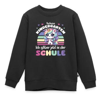 Bye bye kindergarten I glitter at school - Kids Premium Organic Sweatshirt - black - Front - AI Model Kid Female (0cm)