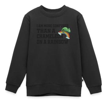 Ich Bin Verwirrter Als Ein Chamäleon - Kinder Premium Organic Sweatshirt - Schwarz - Vorne - AI Model Kid Female (0cm)
