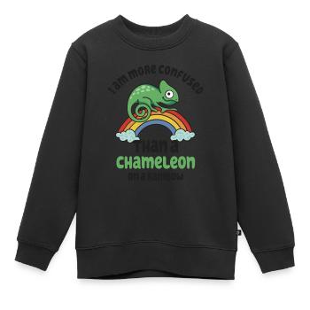 Ich Bin Verwirrter Als Ein Chamäleon - Kinder Premium Organic Sweatshirt - Schwarz - Vorne - AI Model Kid Female (0cm)
