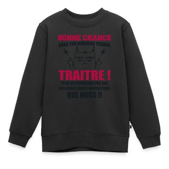 Abgang Kollege Kollegen Geschenk Verräter Katze - Kinder Premium Organic Sweatshirt - Schwarz - Vorne - AI Model Kid Female (0cm)