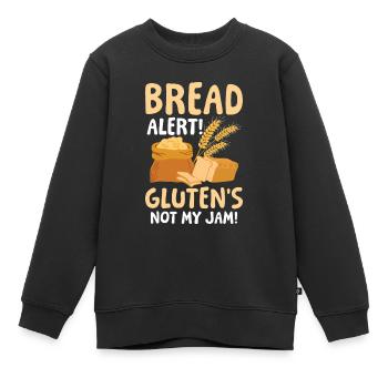 Bread alert Gluten's not my jam - Kinder Premium Organic Sweatshirt - Schwarz - Vorne - AI Model Kid Female (0cm)