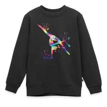 Gymnastin Mit Clubs Rhythmische Gymnastik - Kinder Premium Organic Sweatshirt - Schwarz - Vorne - AI Model Kid Female (0cm)