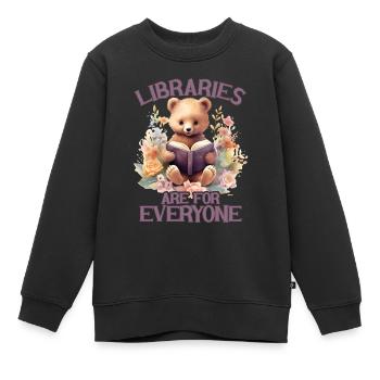 Bibliotheken Sind Für Alle Da Bibliothekar - Kinder Premium Organic Sweatshirt - Schwarz - Vorne - AI Model Kid Female (0cm)