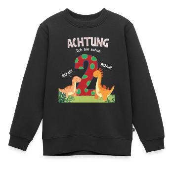 Bunte Dinosaurier ich bin schon 2 - Kinder Premium Organic Sweatshirt - Schwarz - Vorne - AI Model Kid Female (0cm)