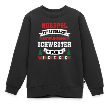 Nordpol Strafvollzug Schwester Weinachten - Kinder Premium Organic Sweatshirt - Schwarz - Vorne - AI Model Kid Female (0cm)