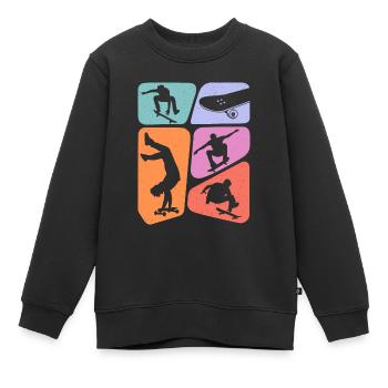 Skateur Skateur Skateur Skateboard Enfants - Sweat Premium enfant bio - noir - Devant - AI Model Kid Female (0cm)