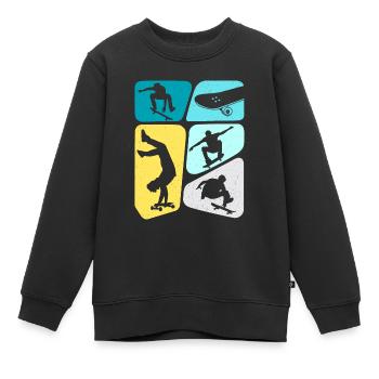 Skateur Skateur Skateur Skateboard Garçons - Sweat Premium enfant bio - noir - Devant - AI Model Kid Female (0cm)