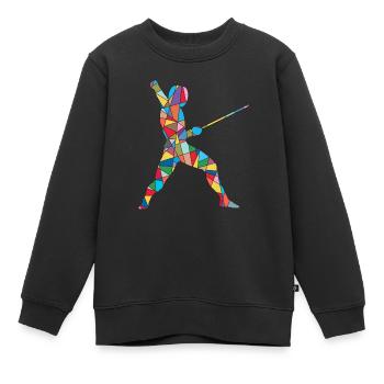 Escrime Graphic Escrime Escrime Escrime Homme - Sweat Premium enfant bio - noir - Devant - AI Model Kid Female (0cm)