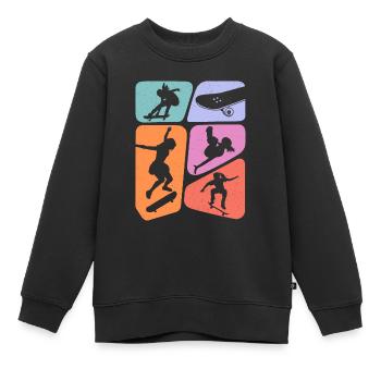 Skateur Skateur Skateur Skateboard Fille - Sweat Premium enfant bio - noir - Devant - AI Model Kid Female (0cm)