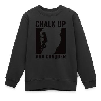 Tracer à la craie et conquérir des rochers - Sweat Premium enfant bio - noir - Devant - AI Model Kid Female (0cm)