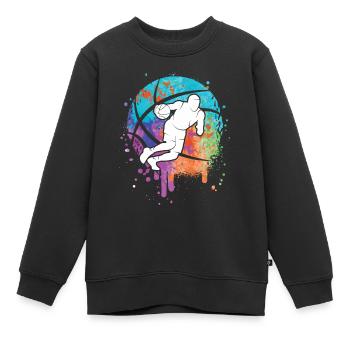 Basketballer Dribbling Kinder Basketball Jungen - Kinder Premium Organic Sweatshirt - Schwarz - Vorne - AI Model Kid Female (0cm)