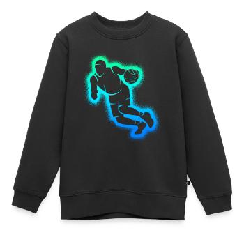 Basketballer Dribbling Herren Basketball Jungen - Kinder Premium Organic Sweatshirt - Schwarz - Vorne - AI Model Kid Female (0cm)