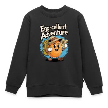 Lustiges Ei Wanderung Wandern Ausgezeichnet - Kinder Premium Organic Sweatshirt - Schwarz - Vorne - AI Model Kid Female (0cm)