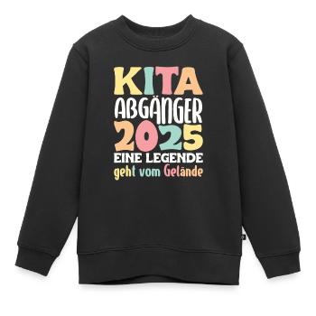 Diplômé de la garderie : 2025 Une légende quitte le site - Sweat Premium enfant bio - noir - Devant - AI Model Kid Female (0cm)