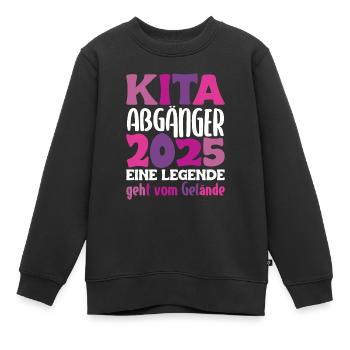 Diplômé de la garderie : 2025 Une légende quitte le site - Sweat Premium enfant bio - noir - Devant - AI Model Kid Female (0cm)