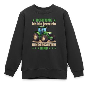 Achtung ich bin jetzt ein Kindergarten Kind - Kinder Premium Organic Sweatshirt - Schwarz - Vorne - AI Model Kid Female (0cm)