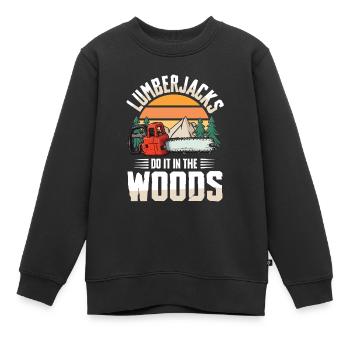 Bûcherons Faites-le dans les bois - Sweat Premium enfant bio - noir - Devant - AI Model Kid Female (0cm)