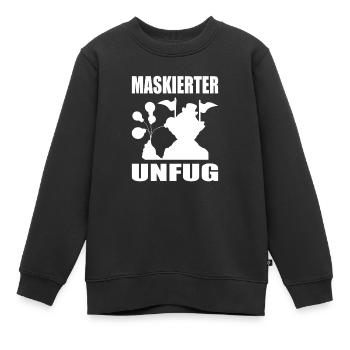 Maskierter Unfug Lustiges Karneval - Kinder Premium Organic Sweatshirt - Schwarz - Vorne - AI Model Kid Female (0cm)
