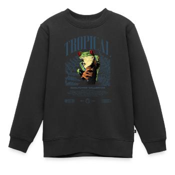 Rotäugiger Laubfrosch Regenwald Amphibie - Kinder Premium Organic Sweatshirt - Schwarz - Vorne - AI Model Kid Female (0cm)