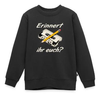 Cassette d’enfance Rewind Nostalgie - Sweat Premium enfant bio - noir - Devant - AI Model Kid Female (0cm)