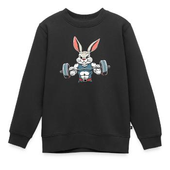 Osterhase Auf Pump Gym - Kinder Premium Organic Sweatshirt - Schwarz - Vorne - AI Model Kid Female (0cm)