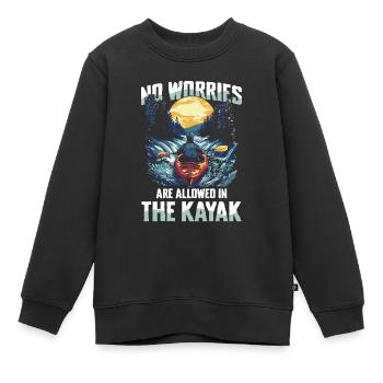 Keine Sorgen Erlaubt Im Kajak: Entdecke Die - Kinder Premium Organic Sweatshirt - Schwarz - Vorne - AI Model Kid Female (0cm)
