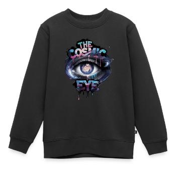 L’Oeil Cosmique Street Art Vision Cosmique - Sweat Premium enfant bio - noir - Devant - AI Model Kid Female (0cm)