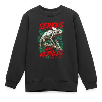 Pris au sérieux par les reptiles Gardien de reptiles Né en 2007 - Sweat Premium enfant bio - noir - Devant - AI Model Kid Female (0cm)