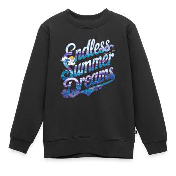 Endlose Sommerträume Wellen Sonnenuntergang Palmen - Kinder Premium Organic Sweatshirt - Schwarz - Vorne - AI Model Kid Female (0cm)