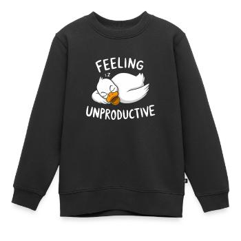 Se sentir improductif Canard relaxant - Sweat Premium enfant bio - noir - Devant - AI Model Kid Female (0cm)