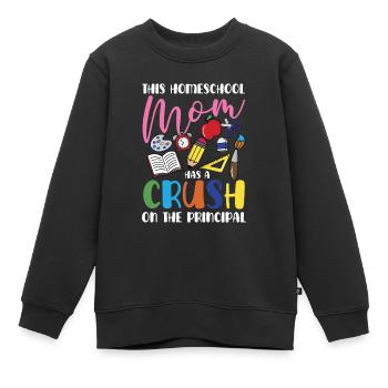 Diese Homeschool Mama Hat Einen Schwarm Auf Den - Kinder Premium Organic Sweatshirt - Schwarz - Vorne - AI Model Kid Female (0cm)