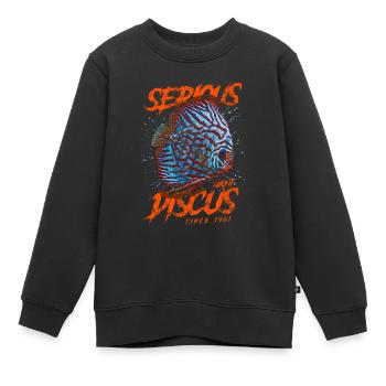 Ernsthaft im Bereich Diskusfische seit 1961 - Kinder Premium Organic Sweatshirt - Schwarz - Vorne - AI Model Kid Female (0cm)