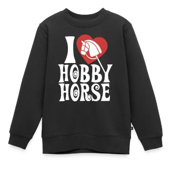 J’aime hobby cheval - Coeur - Hobby - Sweat Premium enfant bio - noir - Devant - AI Model Kid Female (0cm)