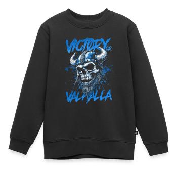 Nordischer Wikingersieg oder Walhalla - Kinder Premium Organic Sweatshirt - Schwarz - Vorne - AI Model Kid Female (0cm)
