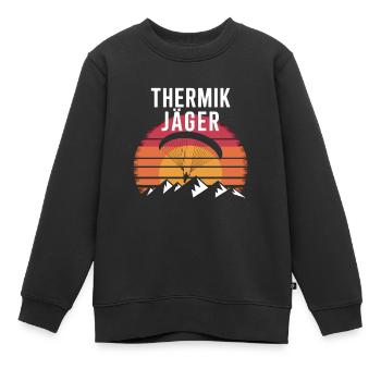 Thermik Gleitschirm Abenteuer Im Sonnenuntergang - Kinder Premium Organic Sweatshirt - Schwarz - Vorne - AI Model Kid Female (0cm)