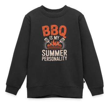 Le barbecue est ma personnalité estivale - Sweat Premium enfant bio - noir - Devant - AI Model Kid Female (0cm)