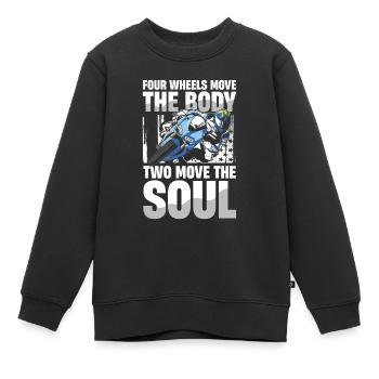 Quatre roues déplacent le corps, deux roues déplacent le - Sweat Premium enfant bio - noir - Devant - AI Model Kid Female (0cm)