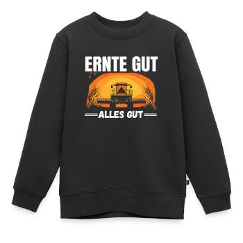 Récolte Bonne Tout Bon Motif Agricole - Sweat Premium enfant bio - noir - Devant - AI Model Kid Female (0cm)