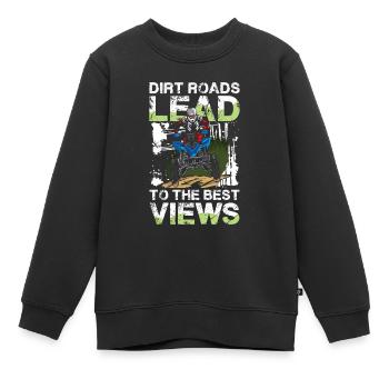 Schlammige Wege Zu Den Besten Aussichten Abenteuer - Kinder Premium Organic Sweatshirt - Schwarz - Vorne - AI Model Kid Female (0cm)