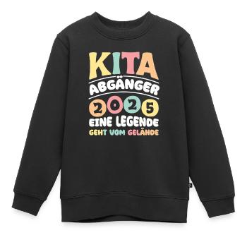 Diplômé de la garderie : 2025 Une légende quitte le site - Sweat Premium enfant bio - noir - Devant - AI Model Kid Female (0cm)
