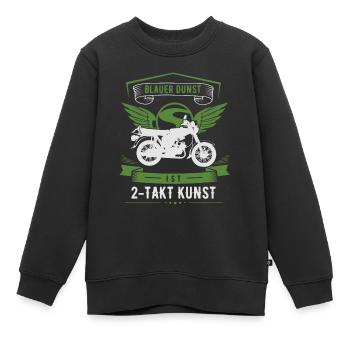 Blauer Dunst ist 2 Takt Kunst, Moped S51, Ost Mofa - Kinder Premium Organic Sweatshirt - Schwarz - Vorne - AI Model Kid Female (0cm)