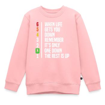 Motorradfahrer Geschenk Gangschaltung Motivation - Kinder Premium Organic Sweatshirt - Rosa - Vorne - AI Model Kid Female (0cm)
