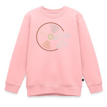 Sonne mieux sur un cadeau DJ Audiophile en vinyle - Sweat Premium enfant bio - rose - Devant - AI Model Kid Female (0cm)